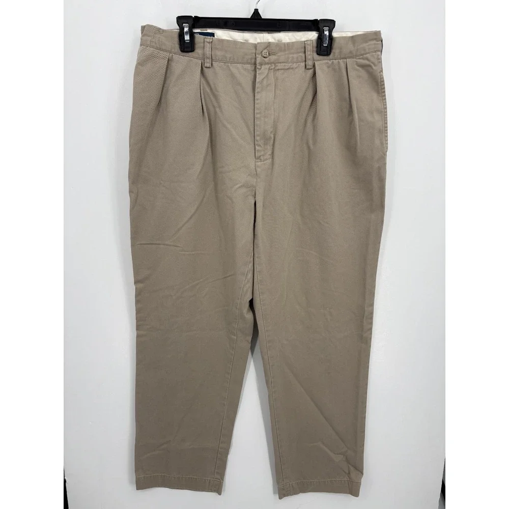 Polo Ralph Lauren VTG Men's Andrew Pant 38x31 Beige Pleated Classic Chino Pants